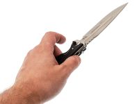 Складной нож НОКС Офицерский-С, сталь AUS-8, рукоять ABS пластик, черный