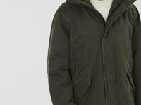 Удлинённая утеплённая парка с капюшоном, Зеленый
