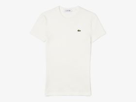 Женская футболка Lacoste приталенного кроя из хлопка в рубчик