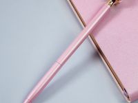 Ручка шариковая автоматическая MESHU "Pink pearl" синяя, 1,0 мм