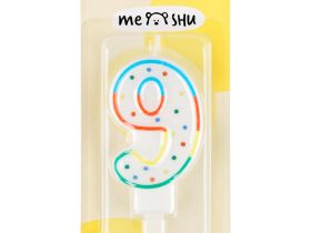 Свеча для торта с держателем MESHU "Цифра 9", 8,5 см, блистер