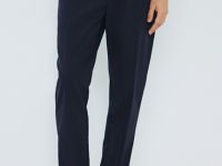 Брюки из текстурного льна, Синий