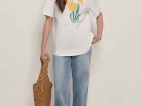 Футболка свободного силуэта с принтом