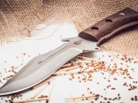 Нож Армейский, сталь 65х13, рукоять венге