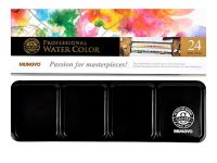 Набор акварели Mungyo "Gallery" 24 цв мал. кюветы в металлической коробке