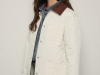 Утепленная куртка с вельветовым воротником