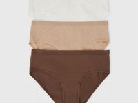 Трусы средней посадки, 3 шт., Коричневый