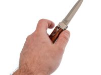 Выкидной нож Mikov Predator, сталь 420, рукоять палисандр, клипса