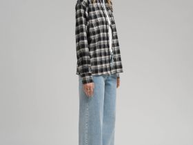 Рубашка свободного кроя в клетку