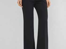 Расклёшенные брюки с ремнём, Черный