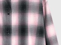 Рубашка в клетку со стразами, Розовый