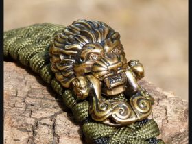 Замок для браслета из паракорда "Скифский Лев", латунь