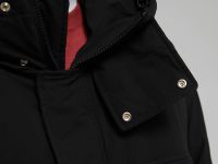 Пуховое пальто свободного силуэта с капюшоном