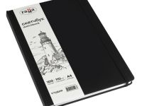 Скетчбук Гамма "Студия" А4 100 л 110 г, черный, твердая обложка, на резинке, слоновая кость