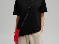 Футболка свободного кроя из мерсеризованного хлопк