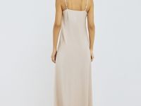 Платье-комбинация на тонких бретелях, Бежевый