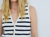 Вязаный жилет, Синий