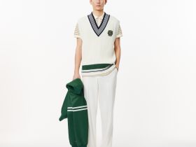 Мужское поло Lacoste в полоску