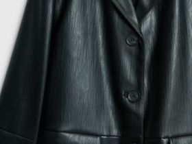 Плащ из искусственной кожи, Черный