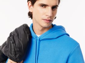 Мужское худи Lacoste классического кроя с флисом