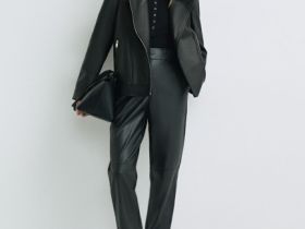 Куртка-косуха из натуральной кожи, Черный