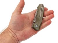 Складной нож Remette Rhino, сталь Sandvik 14C28N, рукоять микарта, зеленый