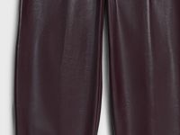 Брюки О-силуэта из искусственной кожи, Фиолетовый