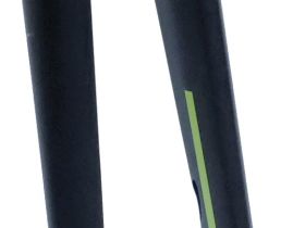 Жесткая карбоновая вилка Format 5343 1-1/8-1.5 28" (черный матовый / зеленый 183 мм эксцентрик 9 мм шток 1 1/8"-1.5" (28.6 мм - 38.1 мм), карбон для дисковых тормозов)