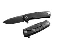 Нож складной LionSteel ROK A BB, сталь Black DLC-Coated Bhler M390, рукоять алюминий, чёрный