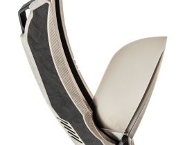 Складной нож TuoTown Tiburon satin, сталь Tmax, рукоять Grey Crystal Ti/Chaotic Black CF