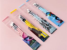 Набор кистей синтетика HIMI 3 шт, розовый