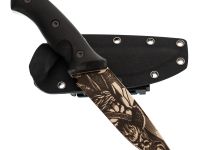 Туристический нож Honor Prime, сталь D2 с гравировкой, рукоять черный G10