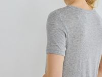 Полупрозрачная футболка в рубчик, Серый