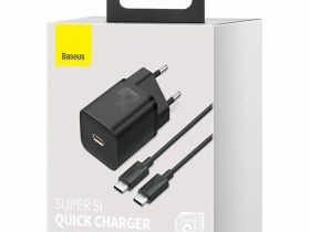 Сетевое зарядное устройство Baseus Super Si Quick Charger 1C 25W Type-C + кабель Type-C 3A 100см (TZCCSUP-L01) (черный)