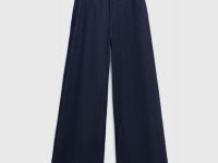 Широкие джинсы с поясом на резинке, Синий