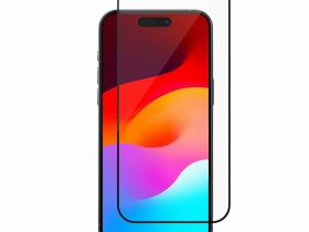 Защитное стекло Tempered Glass для Apple iPhone 15 Pro Max антибликовое (черная рамка)