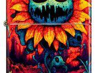 Зажигалка ZIPPO Spooky Sunflower с покрытием 540 Tumbled Brass, латунь/сталь, разноцветная, 38x13x57 мм