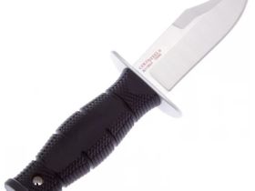 Нож с фиксированным клинком Cold Steel Mini Leatherneck Clip Point, сталь 8Cr13MoV, рукоять кратон, черный