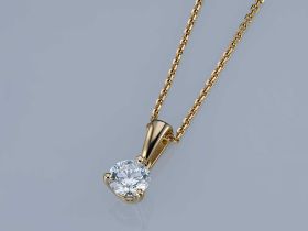 Подвеска из желтого золота с бриллиантом э0301пд06200854