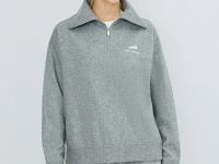 Толстовка с воротником-стойкой на молнии, Серый