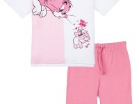 Комплект трикотажный для девочек: фуфайка (футболка), бриджи