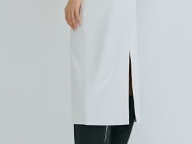 Прямая юбка миди из искусственной кожи, Белый