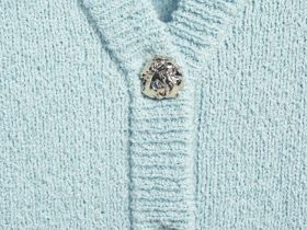 Укороченный кардиган с золотыми пуговицами, Зеленый