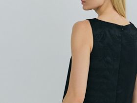 Платье мини из жаккарда, Черный