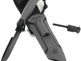 Нож Ganzo G8012V2-GY c паракордом, сталь 8CR13, рукоять пластик