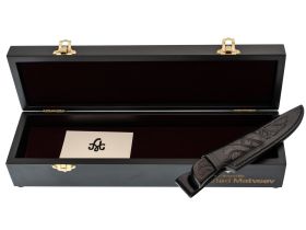 Авторский нож Сова, сталь мозаичный дамаск, подарочная шкатулка