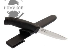Нож с фиксированным лезвием Morakniv Companion Black, сталь Sandvik 12C27, рукоять пластик/резина