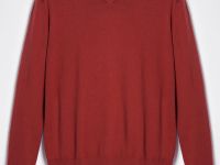 Джемпер из шерсти и хлопка с v-образной горловиной