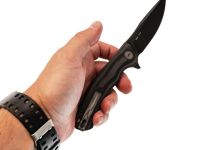 Складной нож Petrified Fish Warrior, сталь K110, рукоять Carbon Black