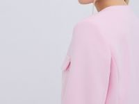 Однобортный укороченный жакет, Розовый